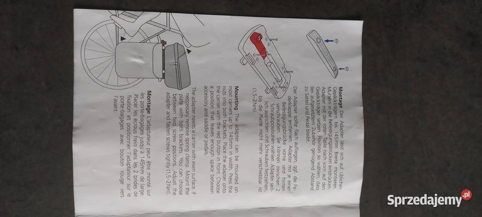 Adapter bagażnika Klikfix komplet do koszyków Ruda Kozielska