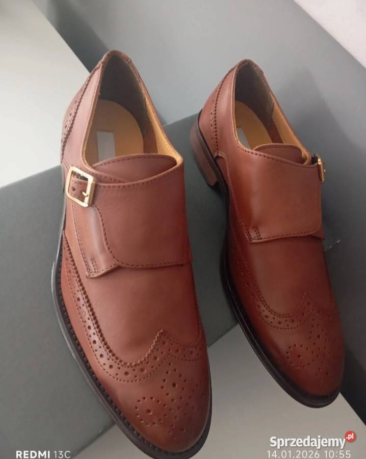 Brązowe skórzane buty Monk marki Noak