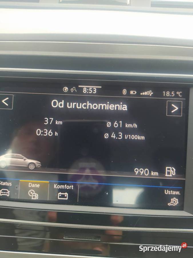 Volkswagen passat b8 salon polski czujnik zmierzchu Przedecz