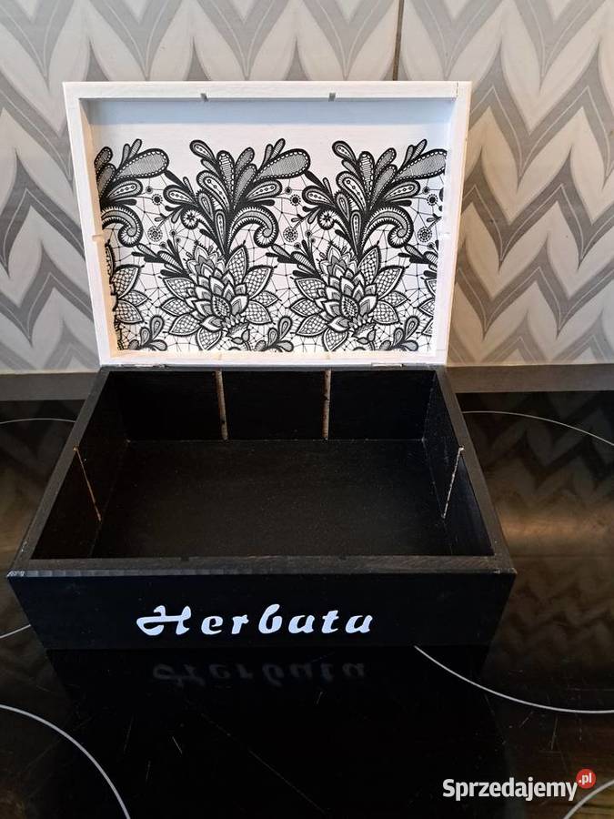 Herbaciarka pudełko drewniane handmade