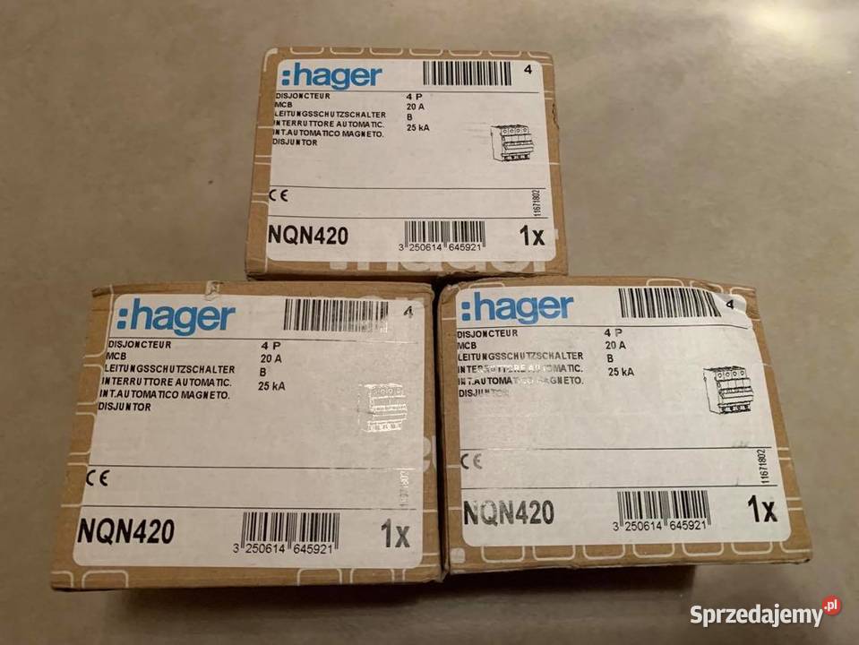 NQN420 Disconecteur 4P 20A B 25kA 4M HAGER Warszawa sprzedam