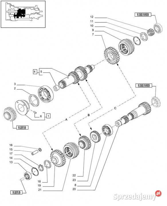 Holland T6010 Koło zębate 38 t52 t 81864759 Jastrzębniki