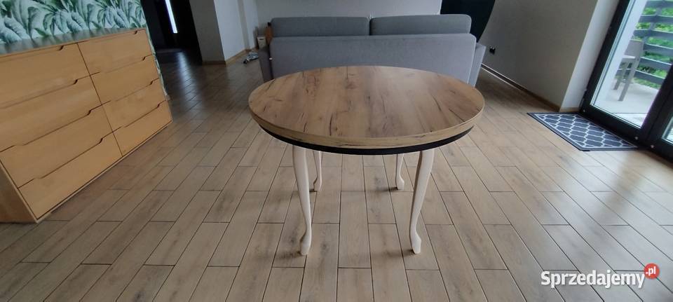 Stół Okrągły Rozkładany 100200 Dąb Craft Złoty