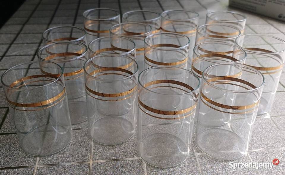 42 częściowy zestaw PRL vintage z złoceniem Kowary sprzedam