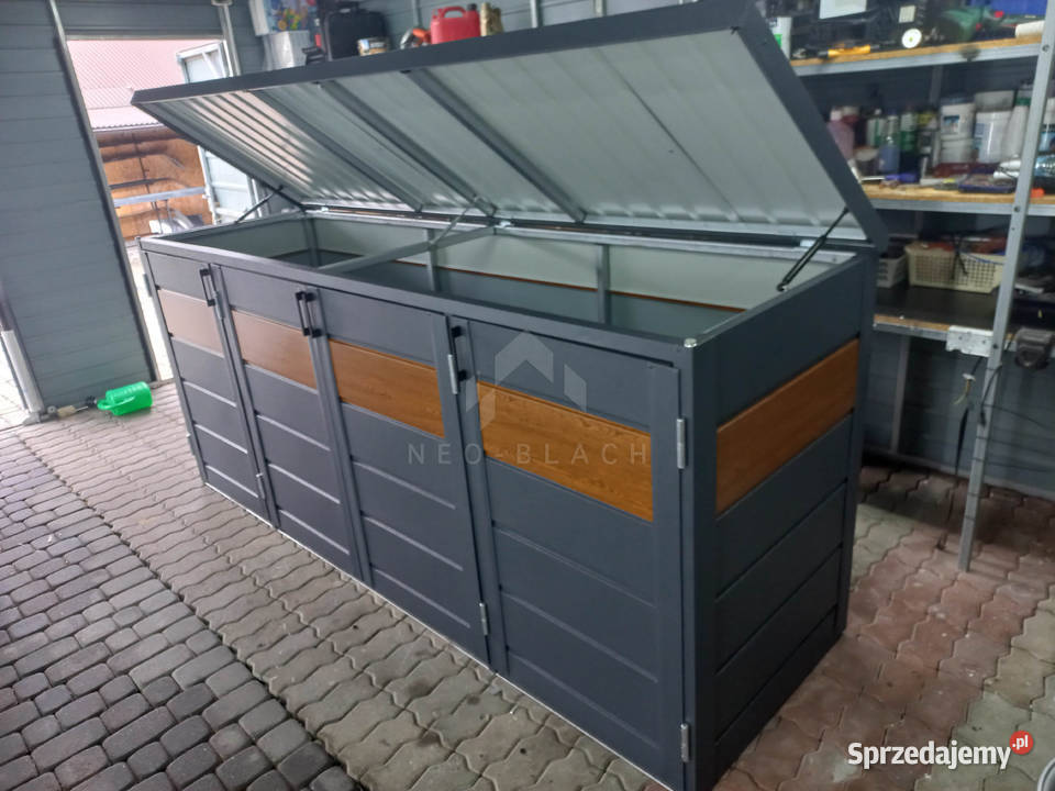 Zabudowa koszy na śmieci wiata śmietnikowa