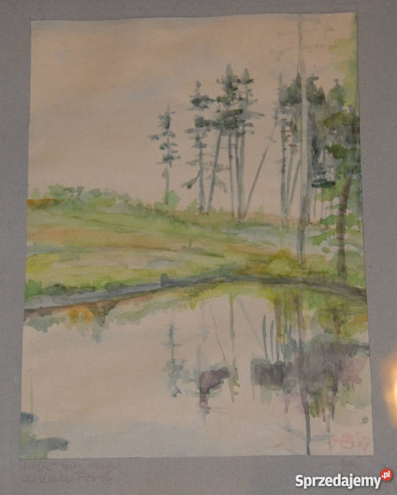 akwarela 1947 Widawa Weidau Wrocław sprzedam