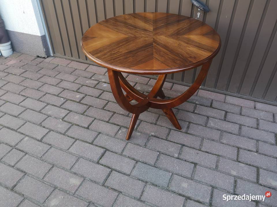 Stolik Typ 682 A ARTDECO PRL Unikat Orzech Antyk Meble Swarzędz