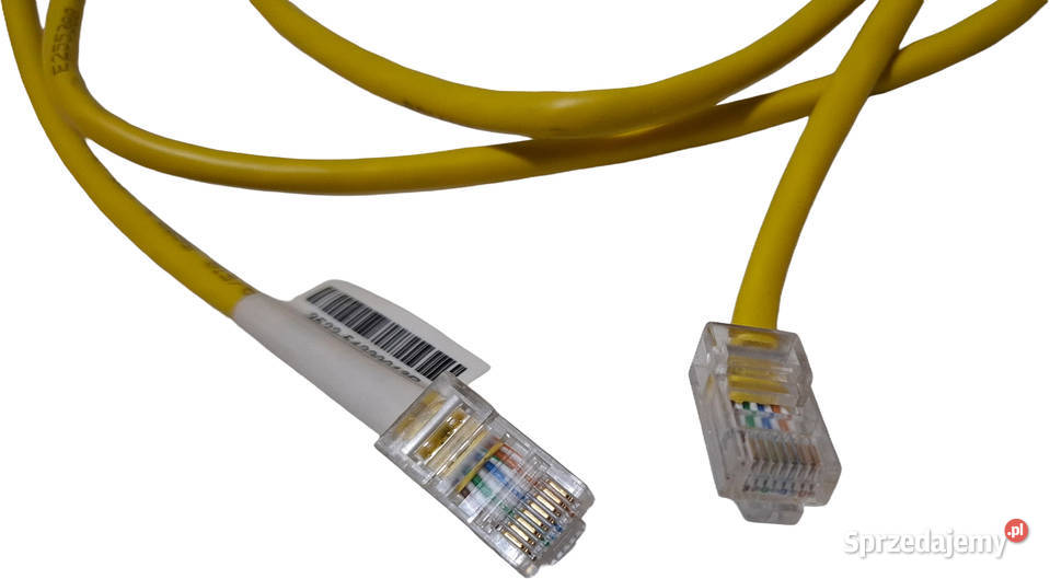Kabel żółty RJ45RJ45 krosowy sieciowy UTP CAT5e kable i wtyczki śląskie Czeladź