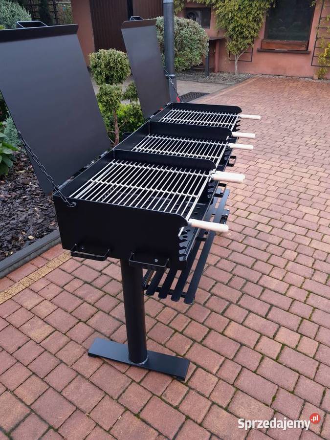 Gastronomiczny grill TRÓJKOMOROWY z POPIELNIKAMI Damasławek
