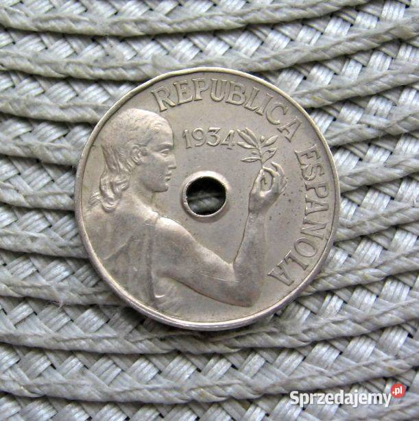 Hiszpania 25 Centymów 1934r