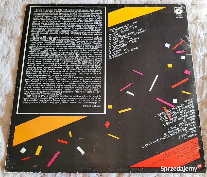 Herreys Grand Prix Eurovision 84 Sopot 85 Baden płyta winylowa