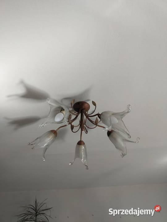 Zyrandol plus lampka Lampa salon mosiadz ZESTAW Kraków