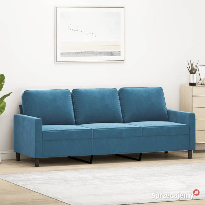 Sofa 3osobowa niebieski 180 tapicerowana Sofy i kanapy Warszawa