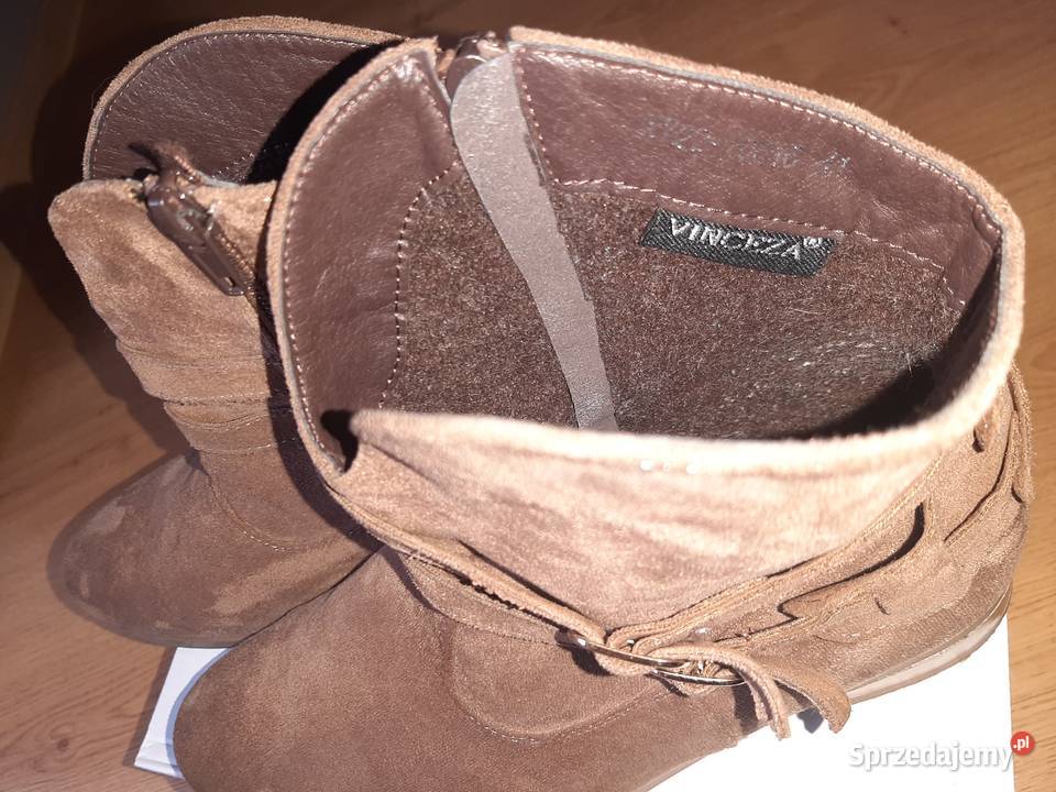 Buty zamsz brązowy VINCEZA r41 skóra ekologiczna wielkopolskie Rawicz