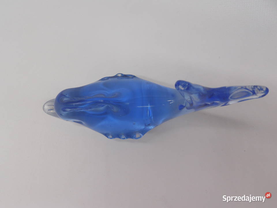 Szklana Figurka Delfin Wieloryb Szkło wielkopolskie Raszków