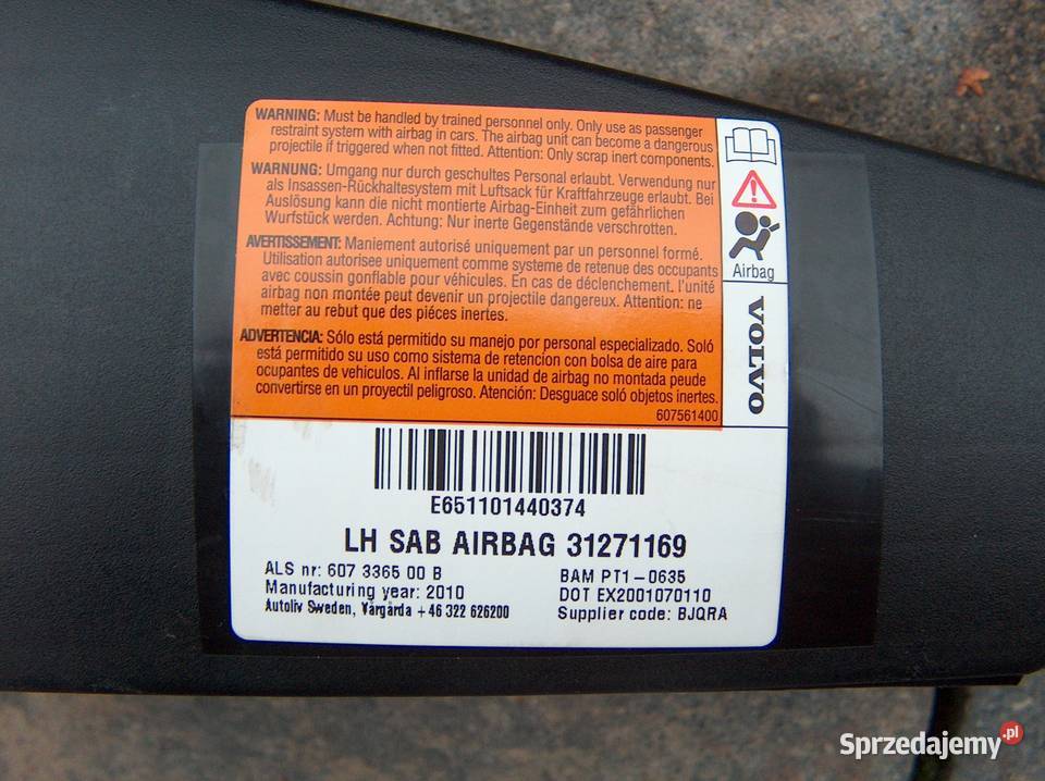 Poduszka powietrzna fotela lewa prawa do Volvo Białystok