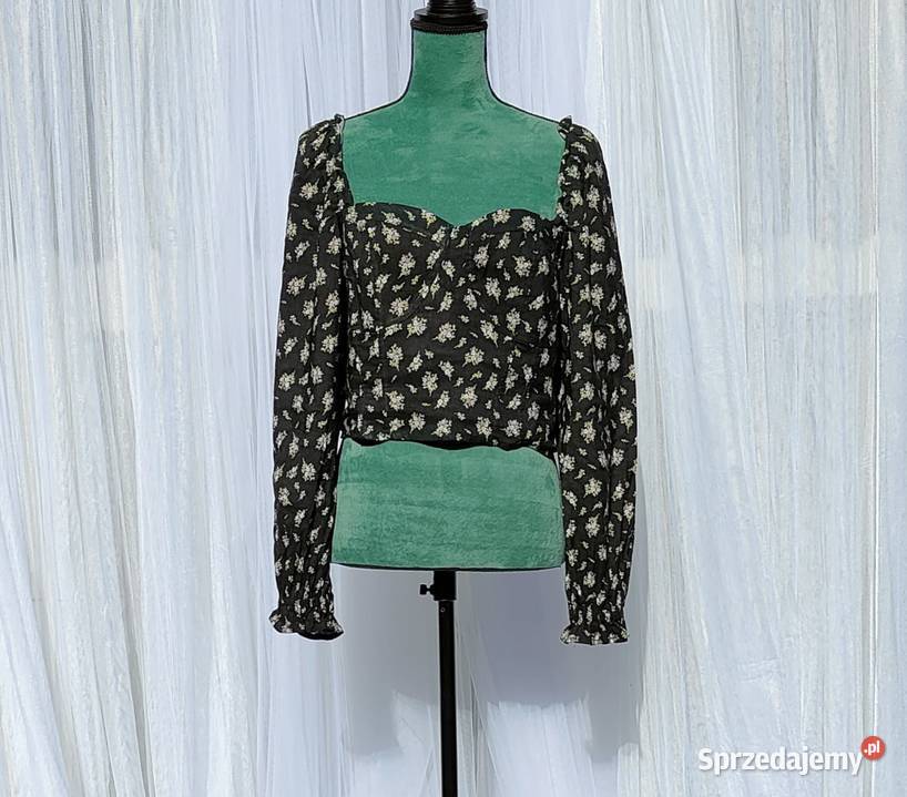 Bluzka HM L 40 kwiaty wzór floral top milk maid Bluzki i koszule zachodniopomorskie Szczecin