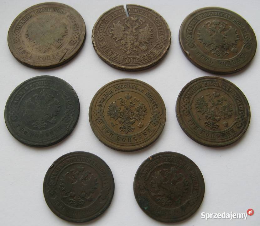 2 kopiejki 189899 3 kopiejki 19011913 5 kopiejek Dąbrowa Górnicza