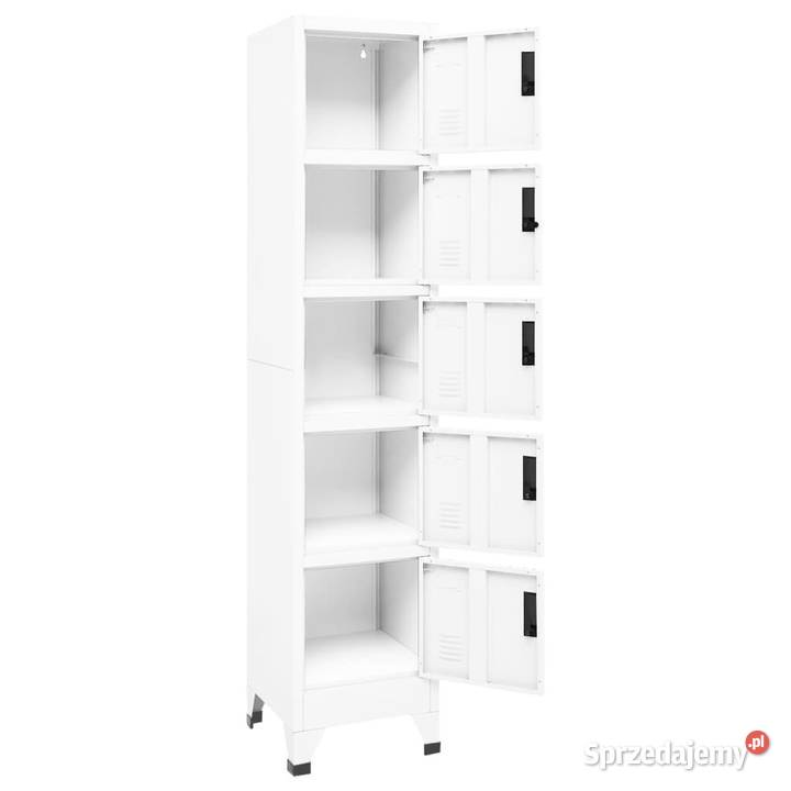 Szafka zamykana na klucz biała 38x40x180 stalowa