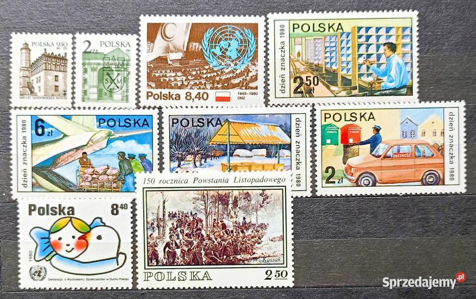 Znaczki polskie 1980 czyste Filatelistyka Leźnica Wielka-Osiedle
