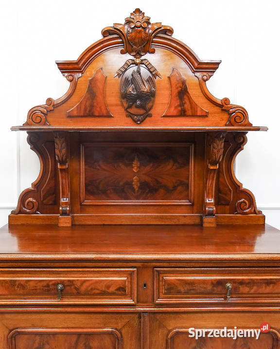 Antyk Zdobiona KOMODA POMOCNIK mahoń komoda Kalisz