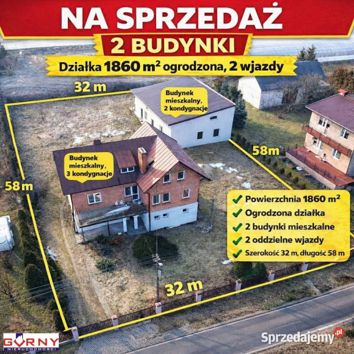 Dom wolnostojący 456m2 Woźniki 1860m2