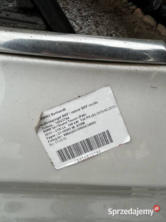 Drzwi BMW GT F46 prawe dolnośląskie