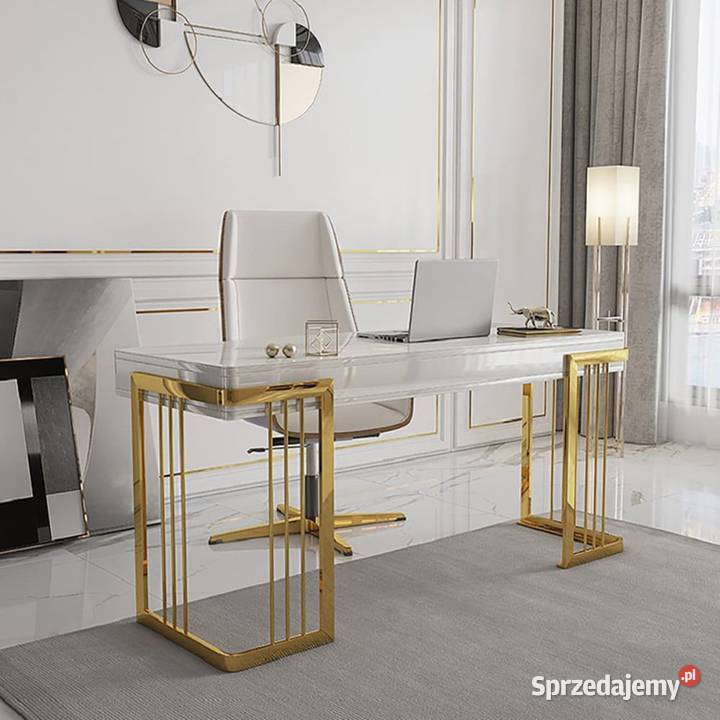 Nowoczesne złote biurko białe biurko kosmetyczne Nowy Sącz