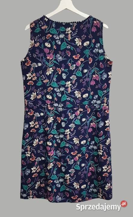 Damska sukienka niebieska w kwiaty na grubych Chrzanów
