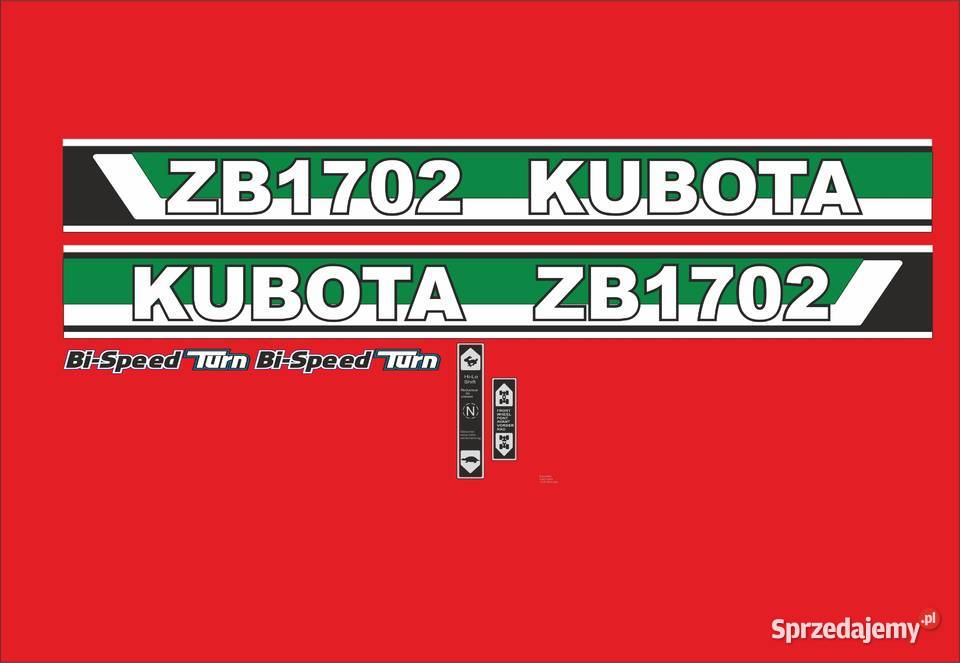 NAKLEJKI KUBOTA ZB 1702 LAMINOWANE MOCNE Bydgoszcz
