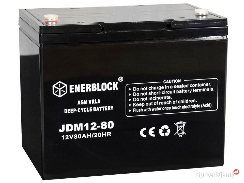 Akumulator ENERBLOCK AGM Marine JDM1280 12V 80Ah łódzkie