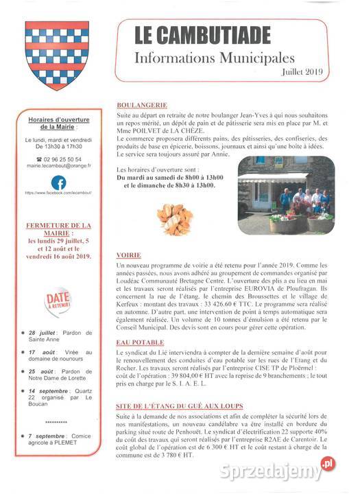 Duży Medal Francuskiego Miasta Le Cambout 168 g Warszawa