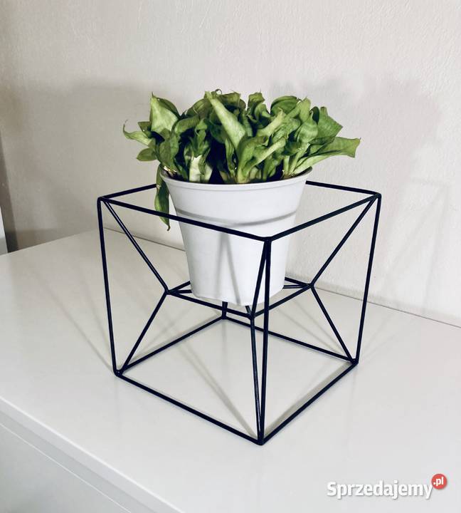 Kwietnik loft czarny kubik handmade mazowieckie