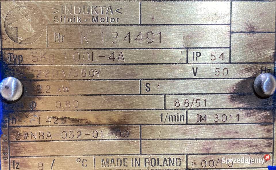 silnik elektryczny 22kW 1425obr 3fazowy INDUKTA Silniki kujawsko-pomorskie Pigża