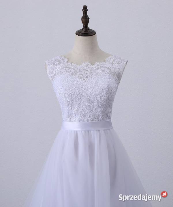 Suknia ślubna modna koronka tren 34 36 38 40 42 dolnośląskie