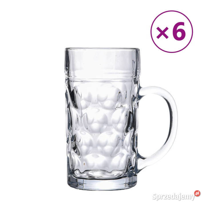 Kufle do piwa ze szklanym uchwytem 6 1000 ml Pozostałe