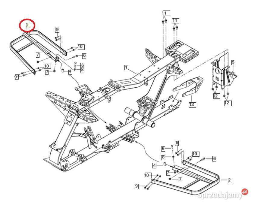 Podnóżek aluminiowy Prawy 705200529 CanAm Podnóżki i stopki Nowy Sącz