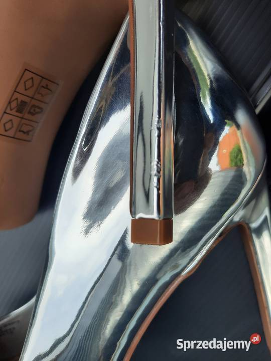 38 Asos srebrne szpilki 11 metallic 24 24cm Gaszowice