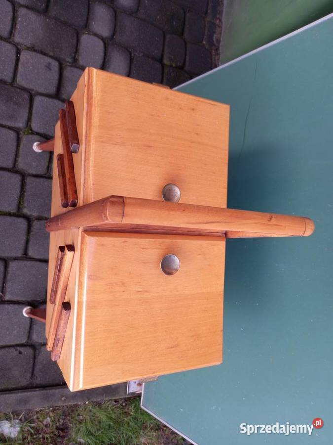 Duży niciak bukowy rozkładany PRL vintage wielkopolskie Rawicz