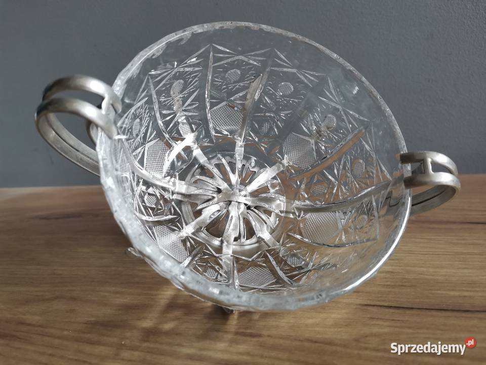 Stara posrebrzana cukierniczka kryształ plater Katowice sprzedam