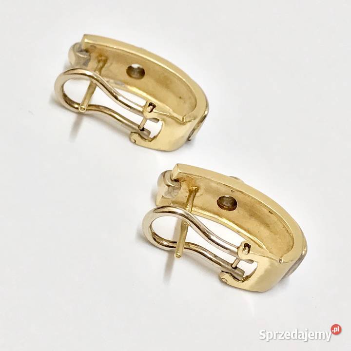 Złote KOLCZYKI 14K NOWOCZESNE STYLOWE Biżuteria dla Pań Warszawa