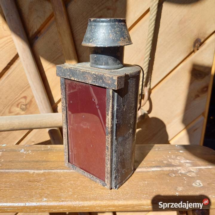 Przedwojenna lampa lampka kolejowa na świecę Warszawa