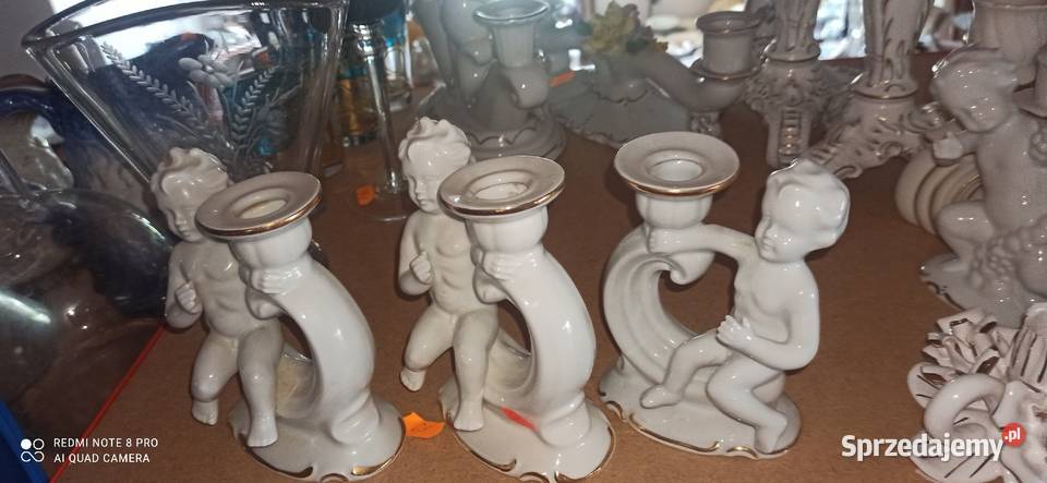 Białe świeczniki z Puto porcelana Bez sygnatury Gdańsk