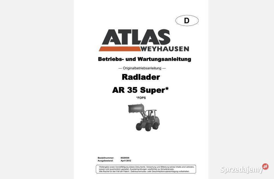 ATLAS AR65e AR35 SUPER AR75es instrukcja obsługi Kielce