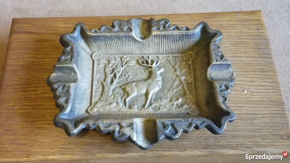 Stara popielnica paterka mosiądz Rękodzieło Nysa