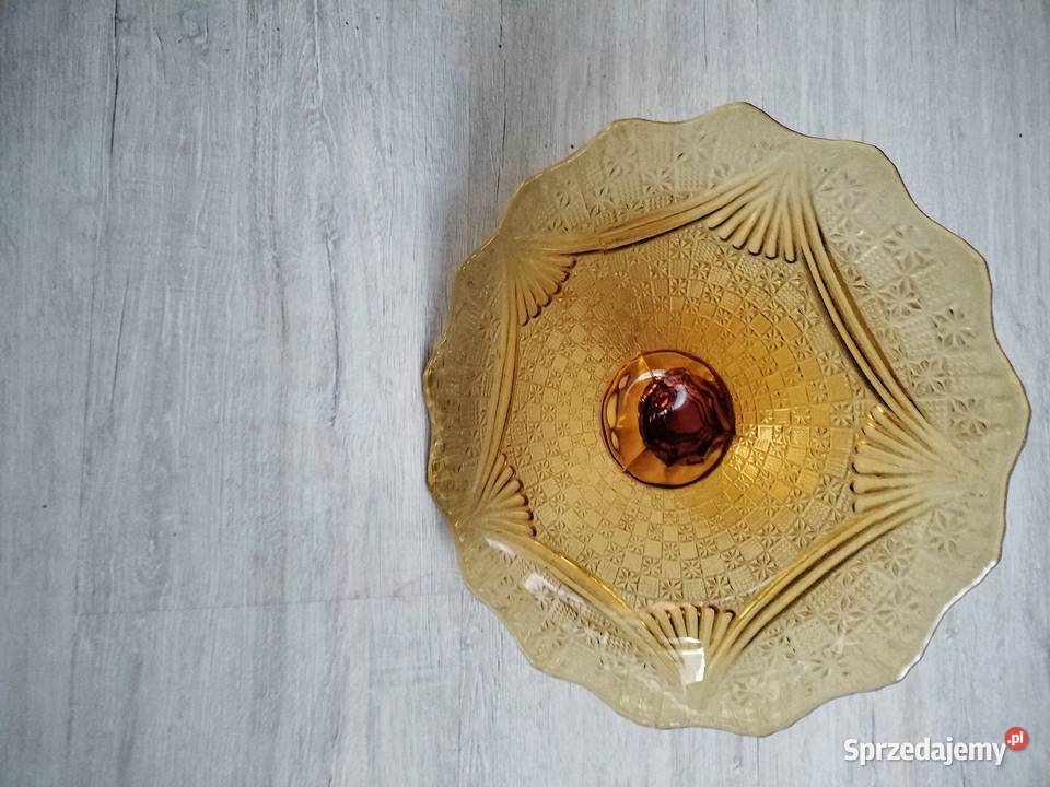 Piękna patera tortownica girlandy bursztynowa Choszczno