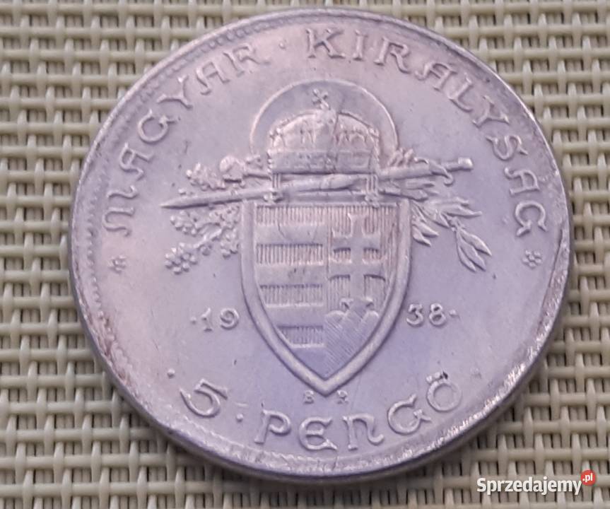 MonetaNumizmatKopia 5 PENGO 1938 Św STEFAN 12 Pruszków sprzedam