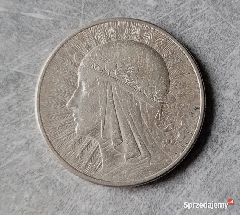 91 POLSKA srebro II RP 10 Złotych 1932 r Głowa Numizmatyka