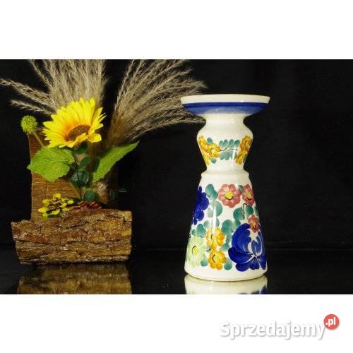 Świecznik ceramiczny ręcznie malowany motyw