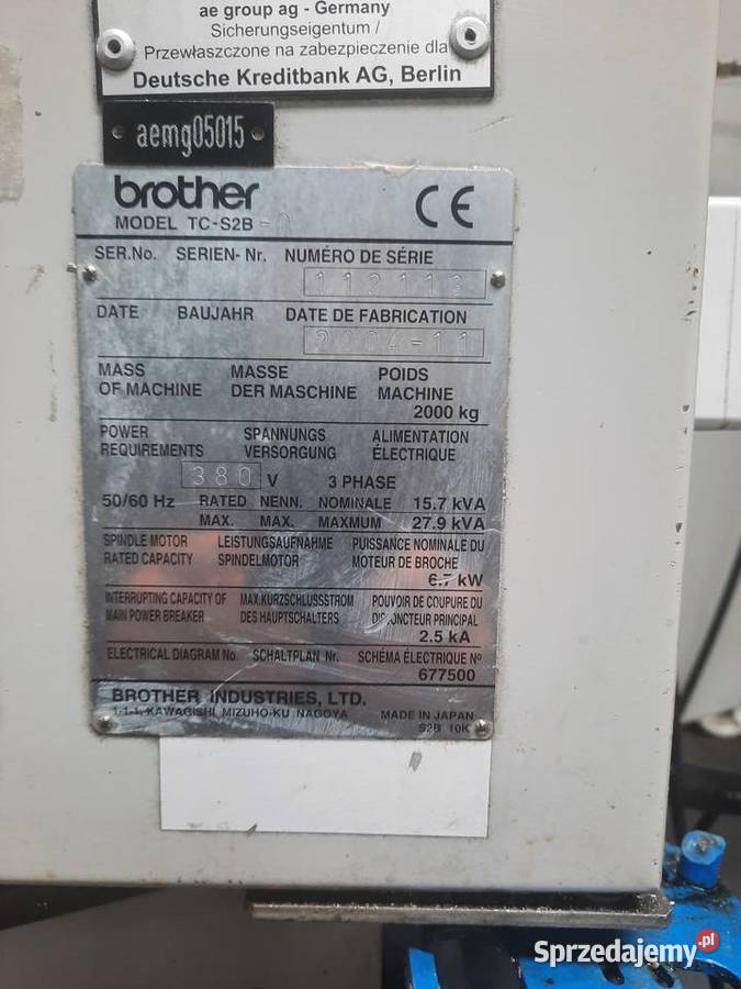 Centrum obróbcze Brother TCS2B 0 Biznes i Przemysł Strzelce Krajeńskie